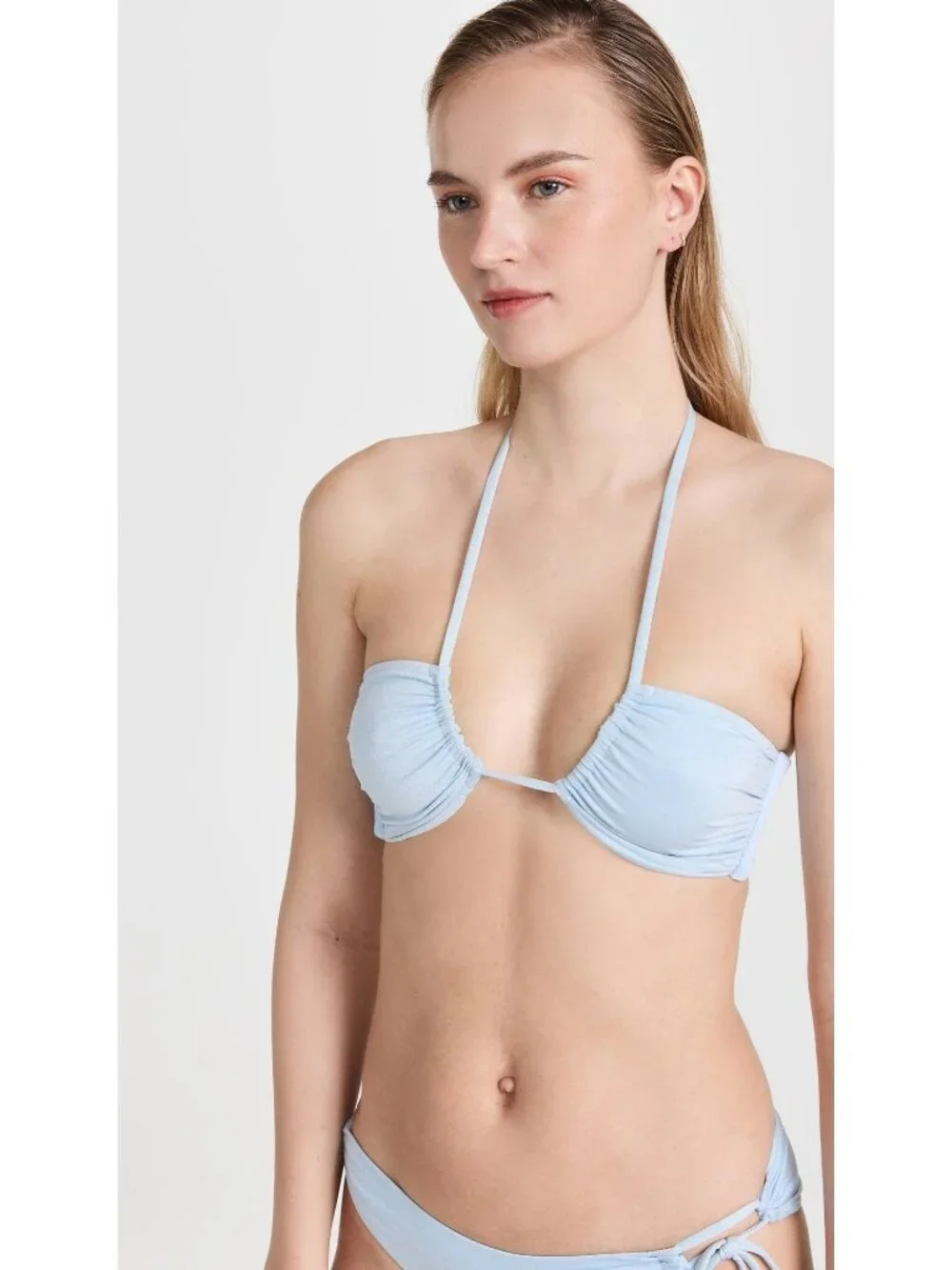 L*Space Reversible Dawn Bandeau Top in Sky Blue XLarge New Womens Swimsuit